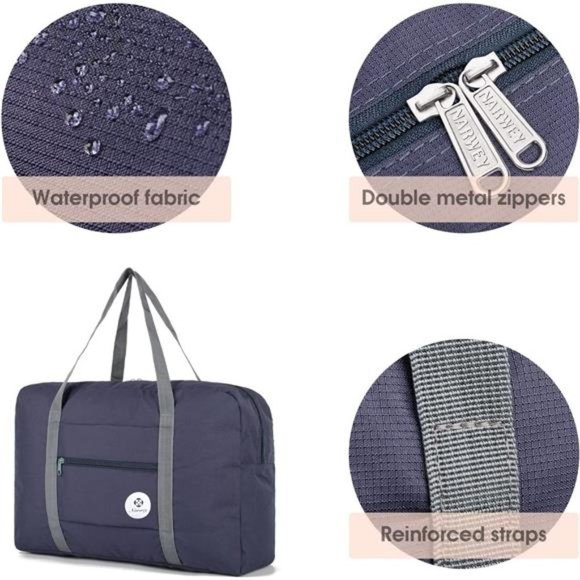 FOLDABLE Travel Duffel Bag 1112 Dark Blue - Picture 4 of 7